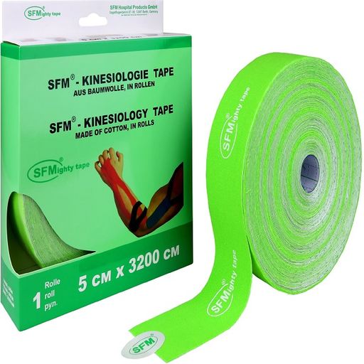SFM-Plaster кинезио-тейп лента, 3.2м х 5см, зеленого цвета, 1 шт.