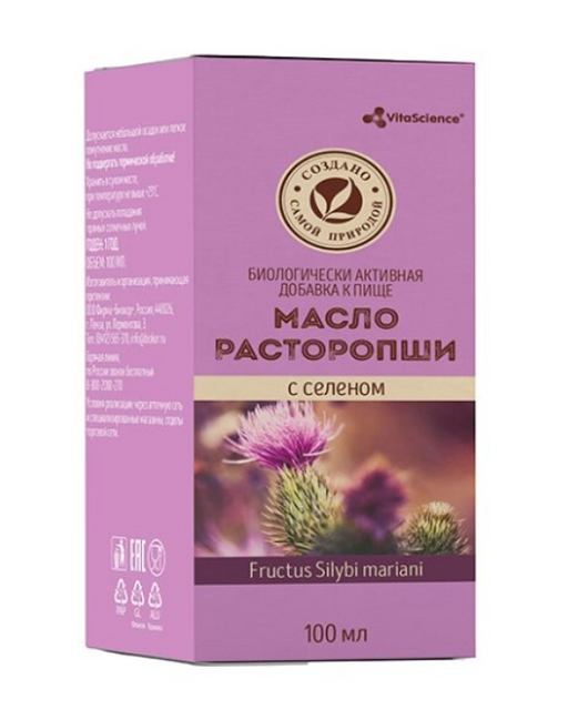 Vitascience Масло расторопши, с селеном, 100 мл, 1 шт.